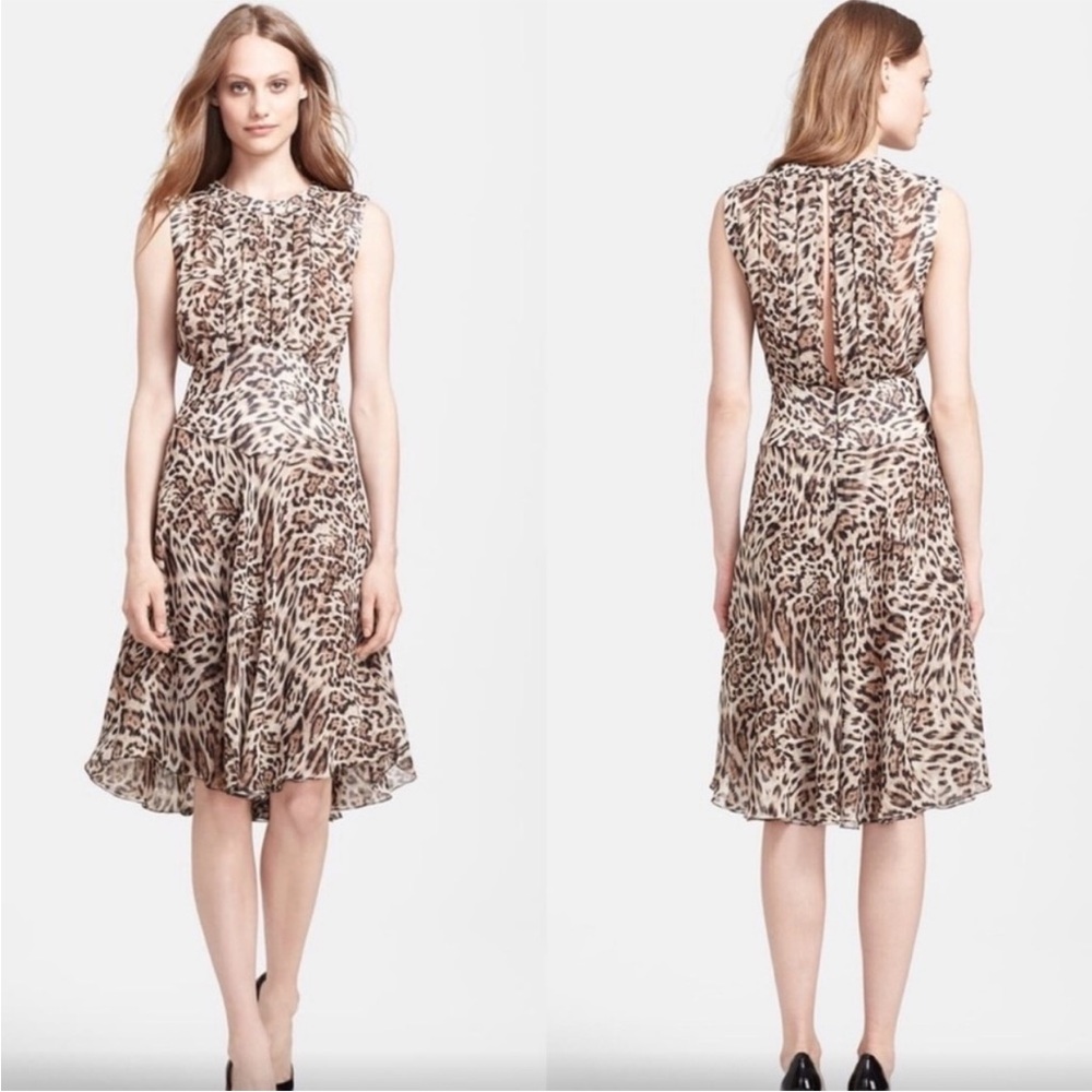 L'AGENCE Leopard Print Sleeveless Midi Dress Size 4 Animal Print Chic Timeless